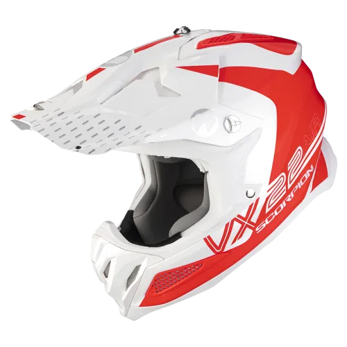 SCORPION helmet VX-22 AIR ARES jet moto scooter white red