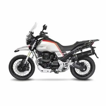 LEOVINCE GUZZI V85 TT / 2019 2025 LV ONE EVO INOX BLACK silencer exhaust EURO5+ - 14348EB