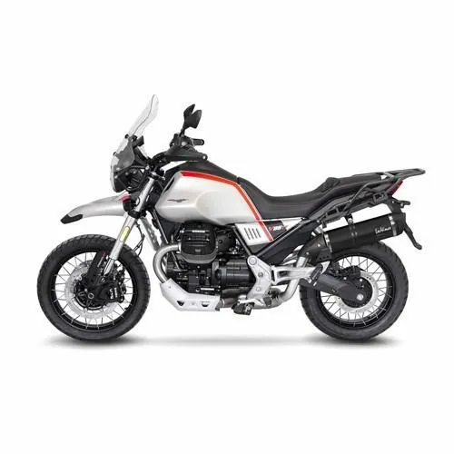 LEOVINCE GUZZI V85 TT / 2019 2025 LV ONE EVO INOX BLACK silencer exhaust EURO5+ - 14348EB