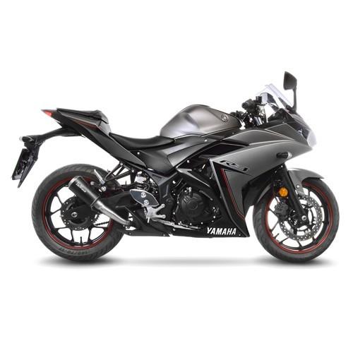 LEOVINCE YAMAHA YZF-R25 / YZF-R3 / MT-03 / MT-25 / 2014 2021 LV-10 BLACK INOX silencer exhaust Not Approved 15212B