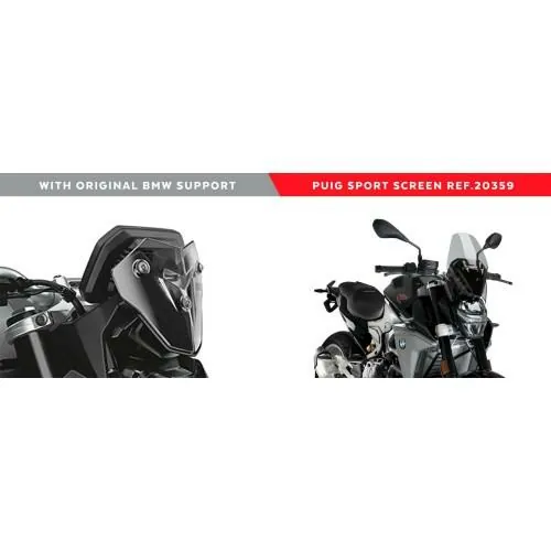 PUIG NEW GENERATION SPORT wind shield (on bmw original support) BMW F 900 R / 2020 2024 ref 20359