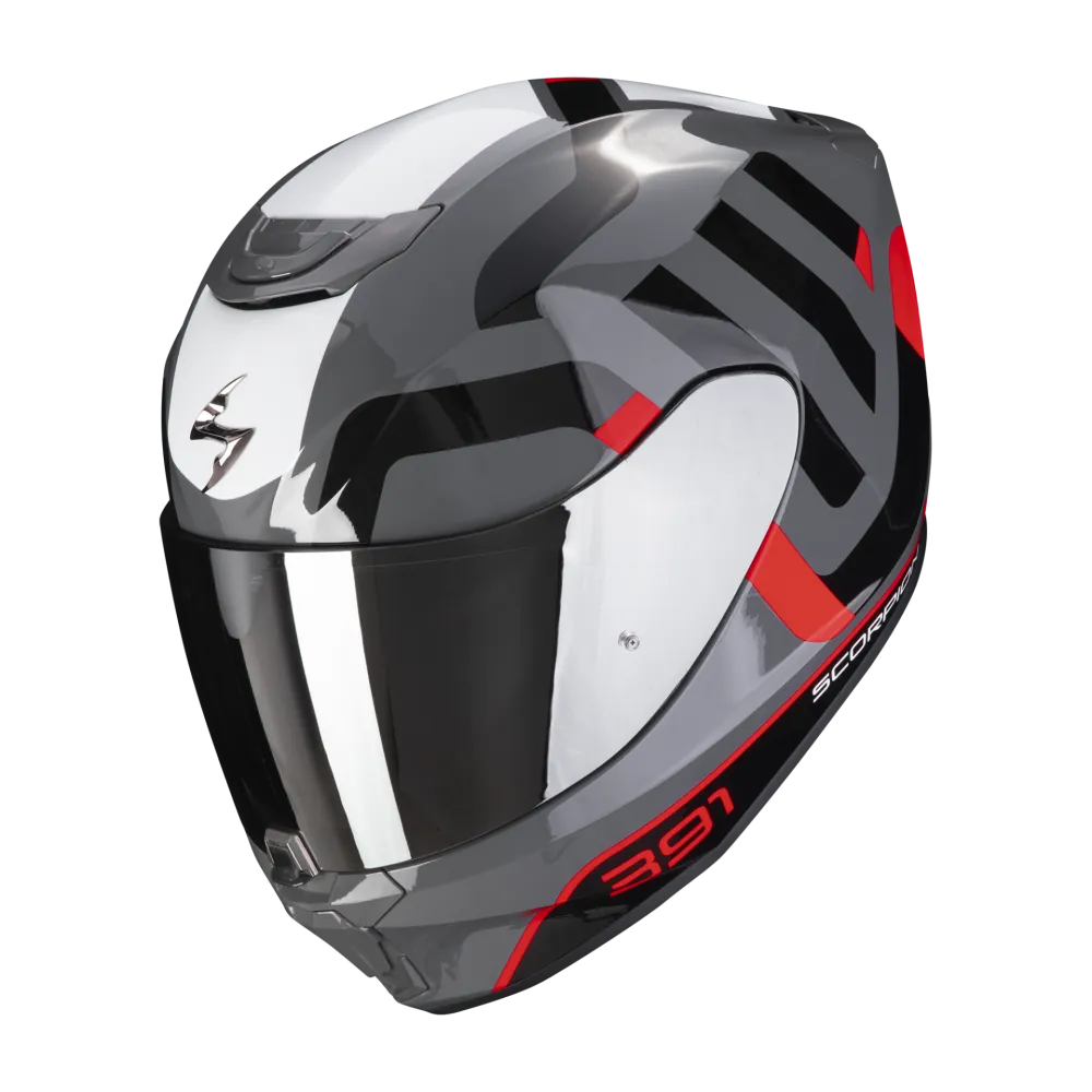 SCORPION casque intégral EXO-391 AROK moto scooter Gris Rouge Noir