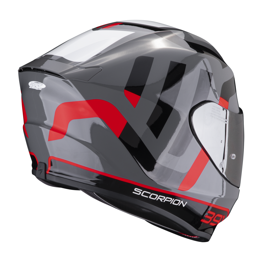 SCORPION casque intégral EXO-391 AROK moto scooter Gris Rouge Noir