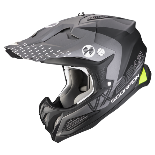 SCORPION helmet cross VX-22 AIR ARES moto scooter matt Black Silver