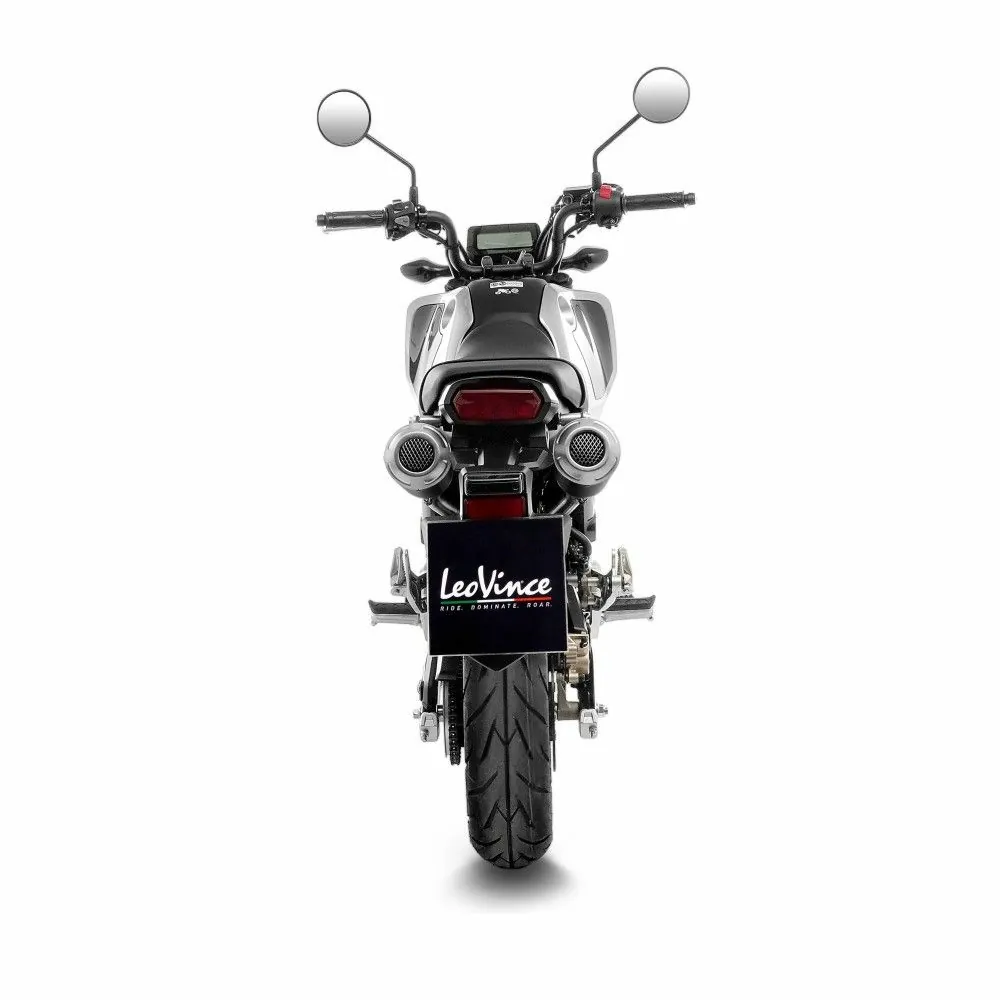 LEOVINCE HONDA MSX 125 / GROM / 2022 LV-10 INOX BLACK DOUBLE complete line Not Approved 15253B
