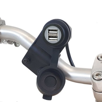 CHAFT double port USB pour guidon moto scooter - IN791