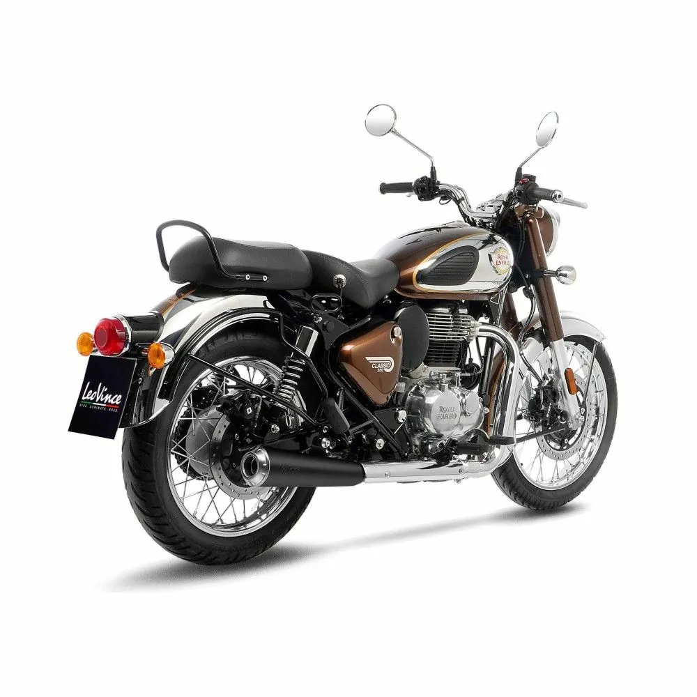 LEOVINCE ROYAL ENFIELD CLASSIC 350 / METEOR 350 / 2021 2023 CLASSIC RACER BLACK  vintage silencer EURO5 15008B