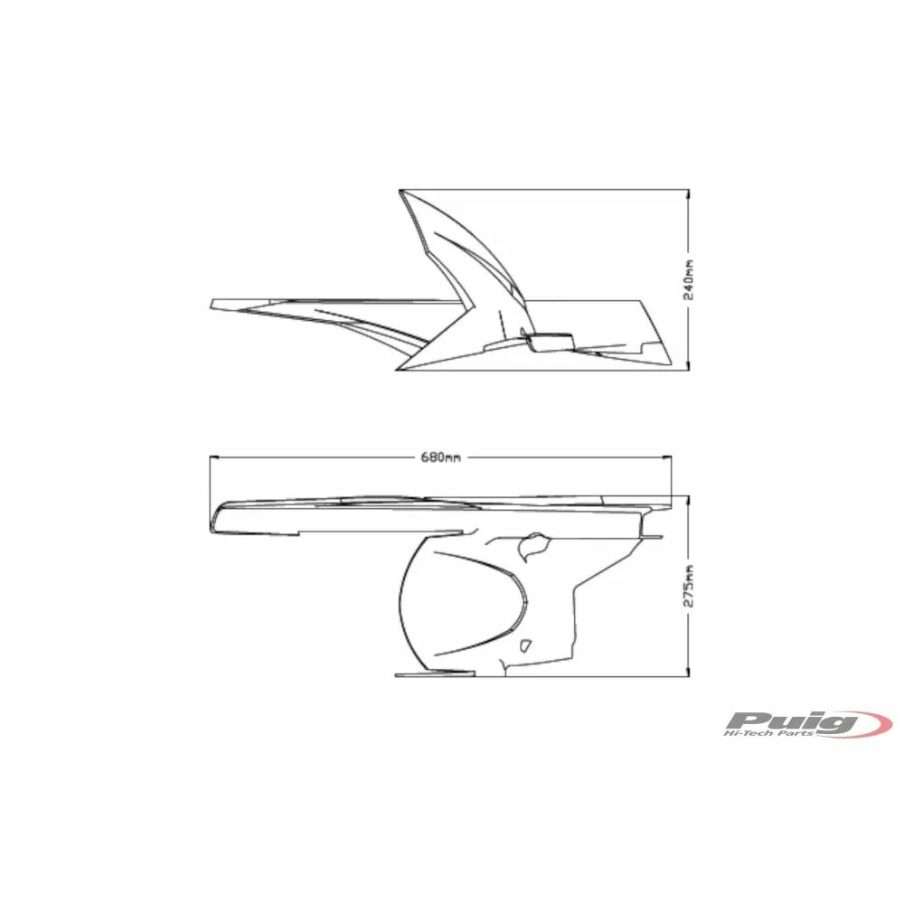 PUIG Rear mudguard TRIUMPH TIGER 900 / GT / LOW / PRO / RALLY / SPORT 850 / 2020 2025 - 20379