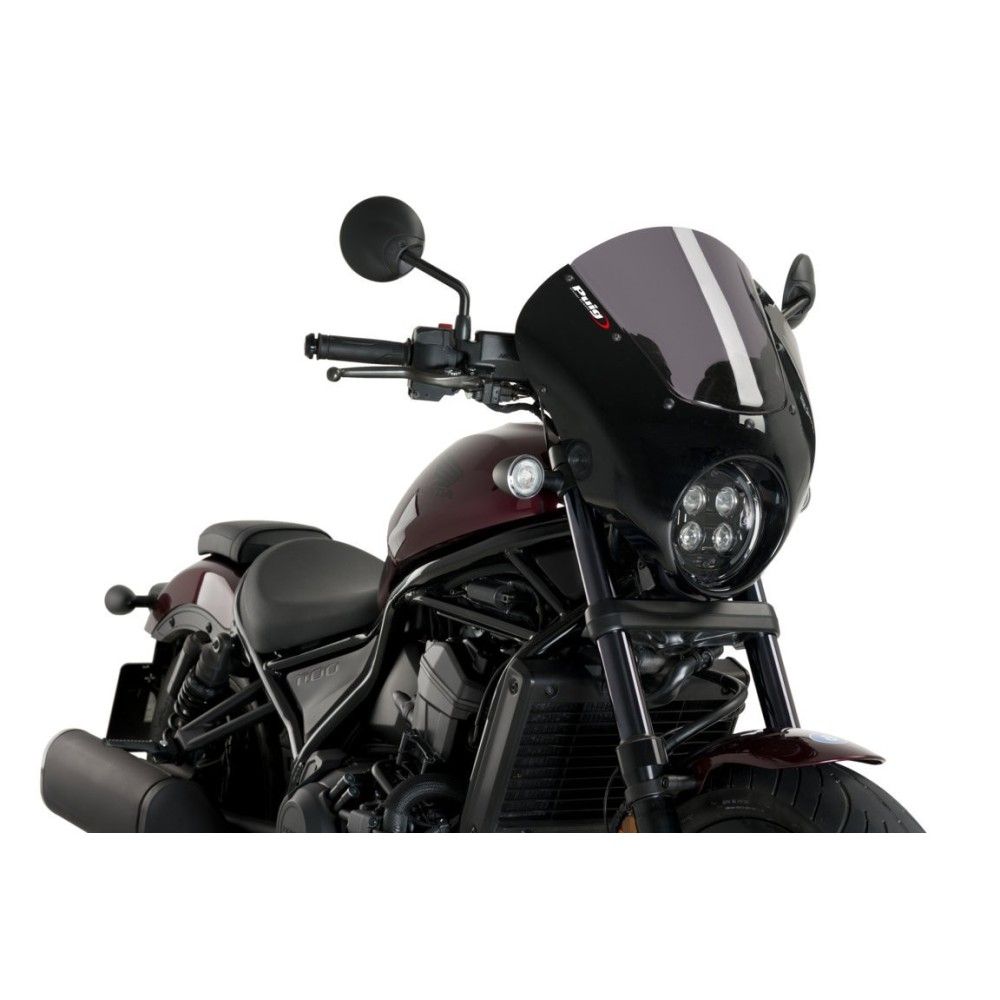 PUIG ANARCHY DARK NIGHT semi-carénage noir brillant HONDA CMX 1100 REBEL / DCT / 2021 2025 ref 21104