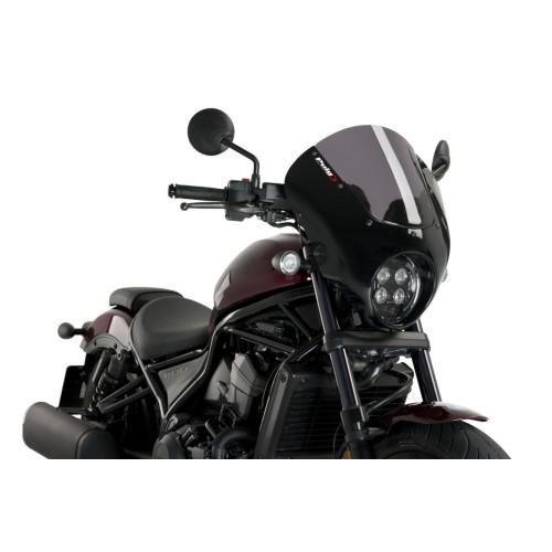 PUIG ANARCHY DARK NIGHT semi-carénage noir brillant HONDA CMX 1100 REBEL / DCT / 2021 2026 - 21104