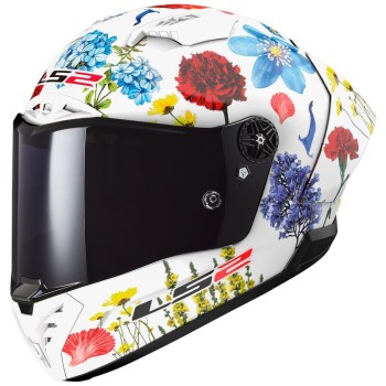 LS2 FF805 full face helmet THUNDER FLOWERS GP AERO White