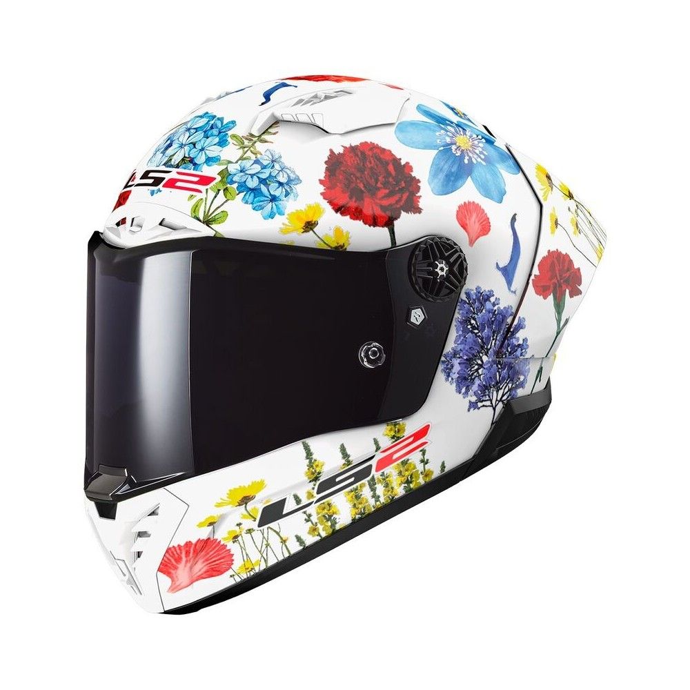 LS2 casque intégral FF805 THUNDER FLOWERS GP AERO Blanc