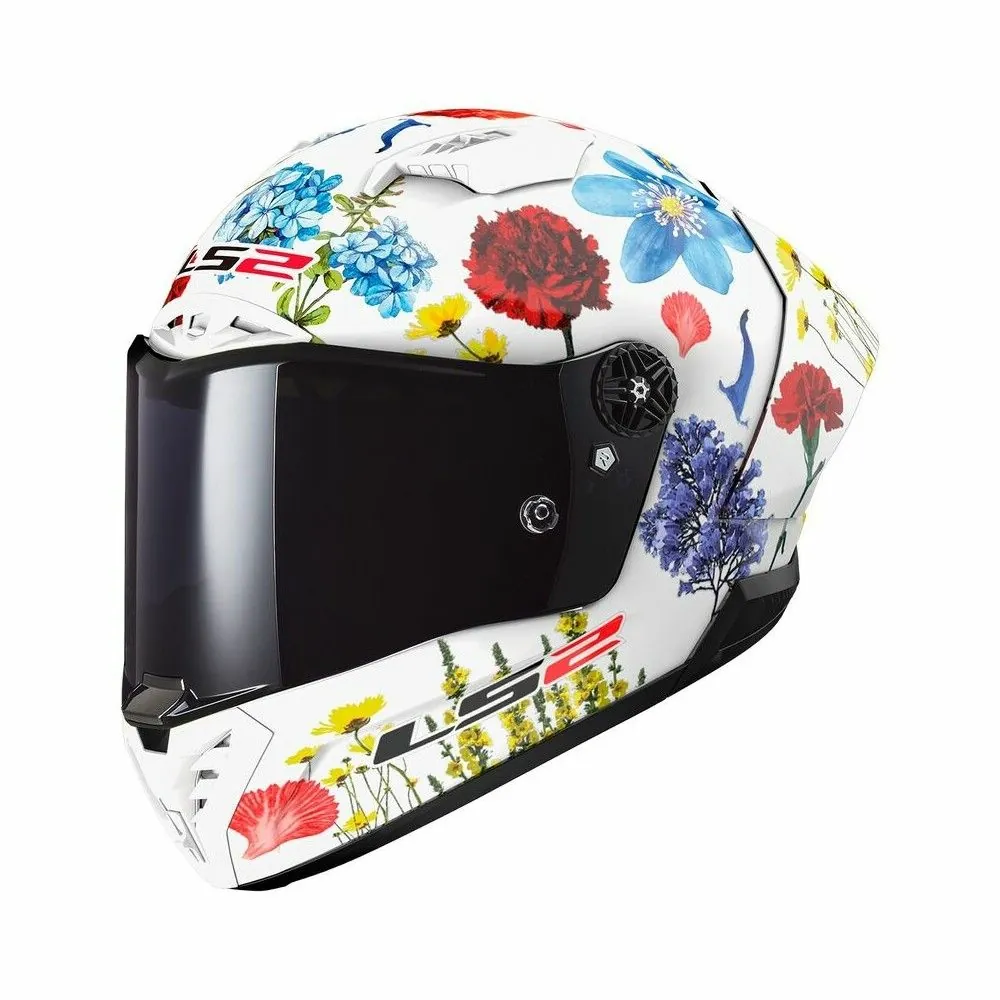 LS2 casque intégral FF805 THUNDER FLOWERS GP AERO Blanc