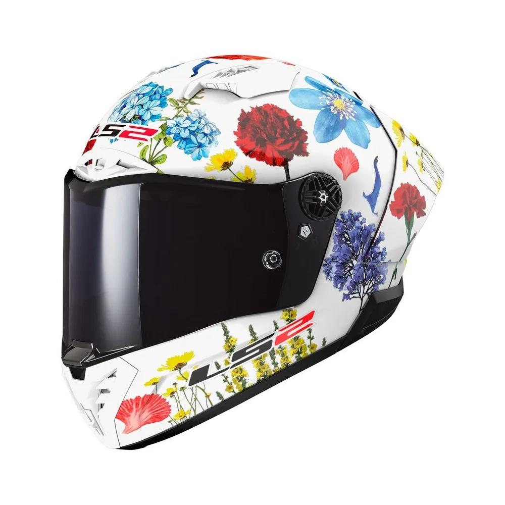 LS2 FF805 full face helmet THUNDER FLOWERS GP AERO White