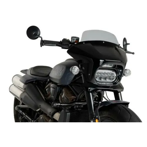 PUIG FURY TOURING semi-carénage noir brillant HARLEY DAVIDSON SPORTSTER S RH1250S / 2021 2024 - 21581