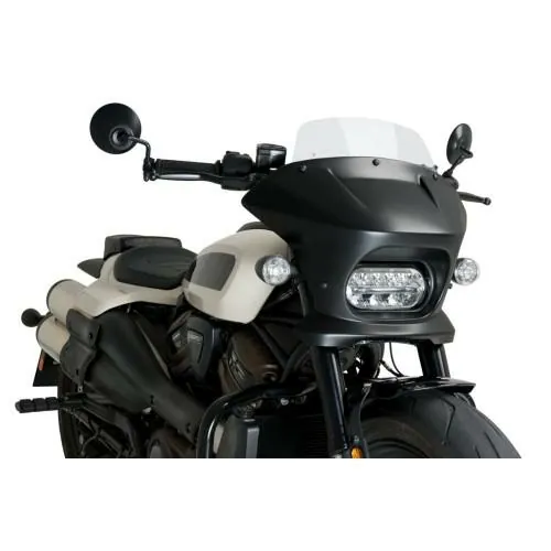 PUIG FURY TOURING semi-carénage noir mat HARLEY DAVIDSON SPORTSTER S RH1250S / 2021 2024 - 21588