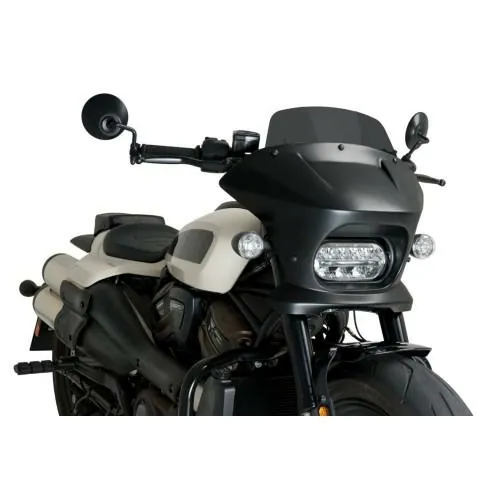 PUIG FURY TOURING semi-fairing matt black HARLEY DAVIDSON SPORTSTER S RH1250S / 2021 2026 - 21588