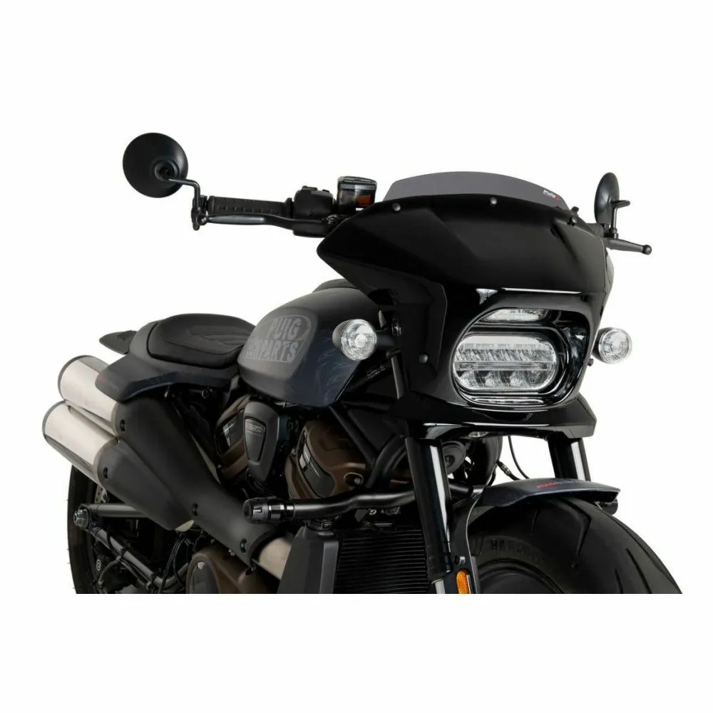 PUIG FURY SPORT semi-carénage noir brillant HARLEY DAVIDSON SPORTSTER S RH1250S / 2021 2026 - 21325