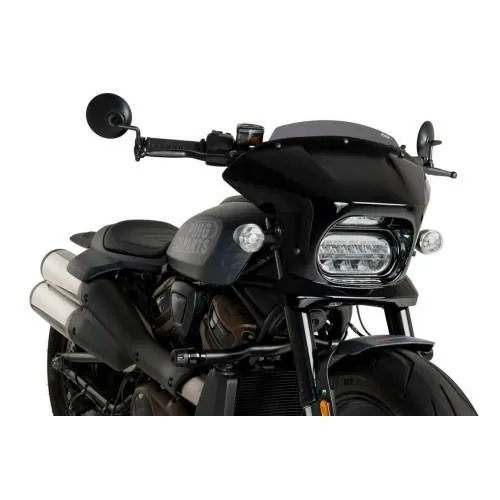 PUIG FURY SPORT semi-carénage noir brillant HARLEY DAVIDSON SPORTSTER S RH1250S / 2021 2024 - 21325