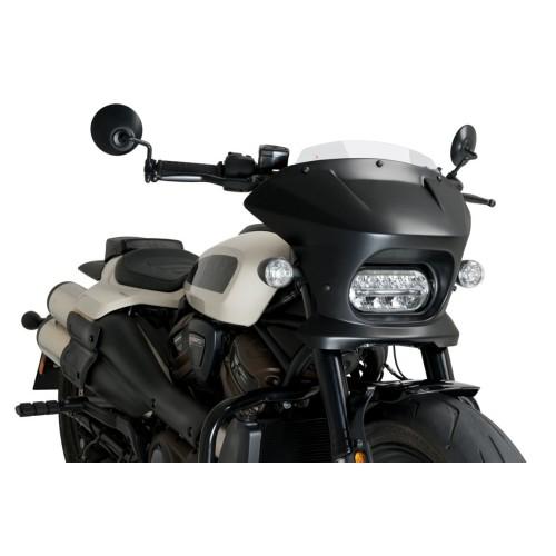 PUIG FURY SPORT semi-carénage noir mat HARLEY DAVIDSON SPORTSTER S RH1250S / 2021 2026 - 21587