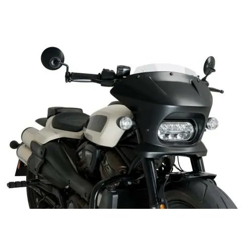 PUIG FURY SPORT semi-carénage noir mat HARLEY DAVIDSON SPORTSTER S RH1250S / 2021 2026 - 21587