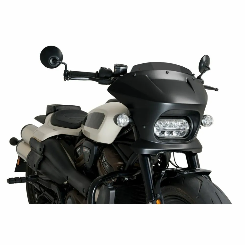 PUIG FURY SPORT semi-carénage noir mat HARLEY DAVIDSON SPORTSTER S RH1250S / 2021 2026 - 21587