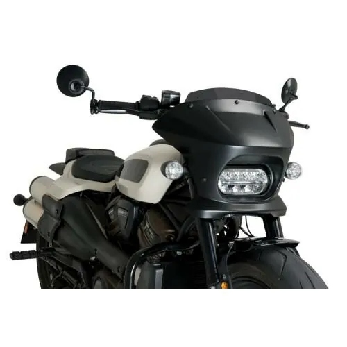 PUIG FURY SPORT semi-fairing matt black HARLEY DAVIDSON SPORTSTER S RH1250S / 2021 2024 - 21587