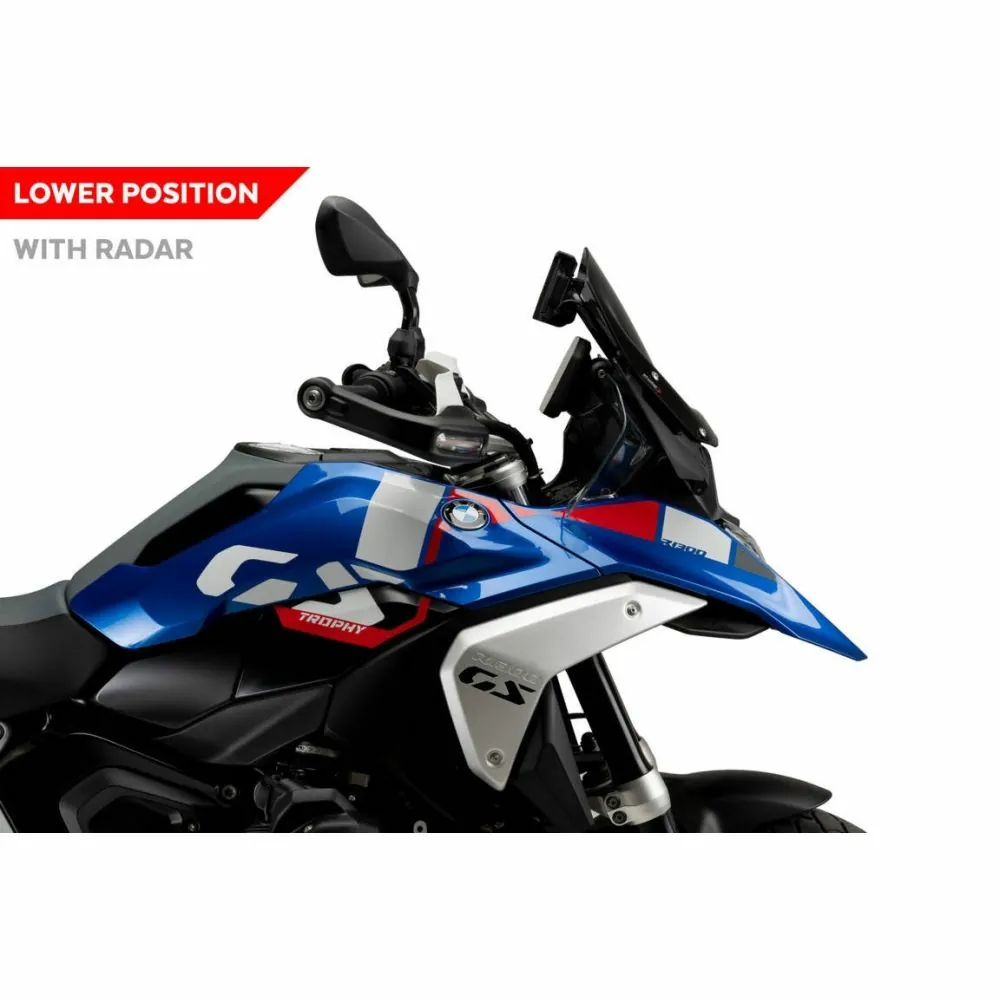 PUIG sport Screen BMW R1300GS (whit radar) / TRIPLE BLACK / TROPHY / 2023 2025 ref 21794