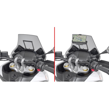 GIVI support universel S903A pour GPS & smartphone sur moto scooter fixation couvercle bocal liquide de frein embrayage