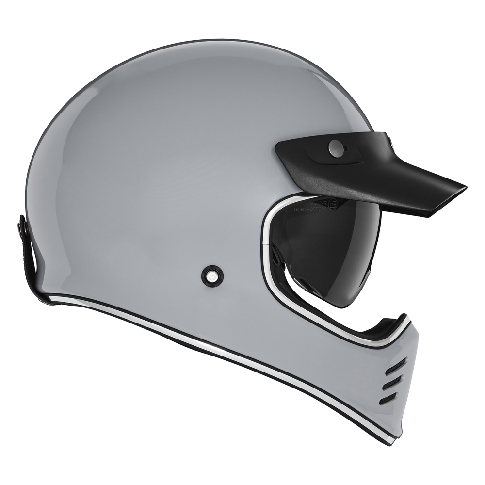 NOX motorcycle scooter cross vintage integral helmet SEVENTY gloss nardo grey