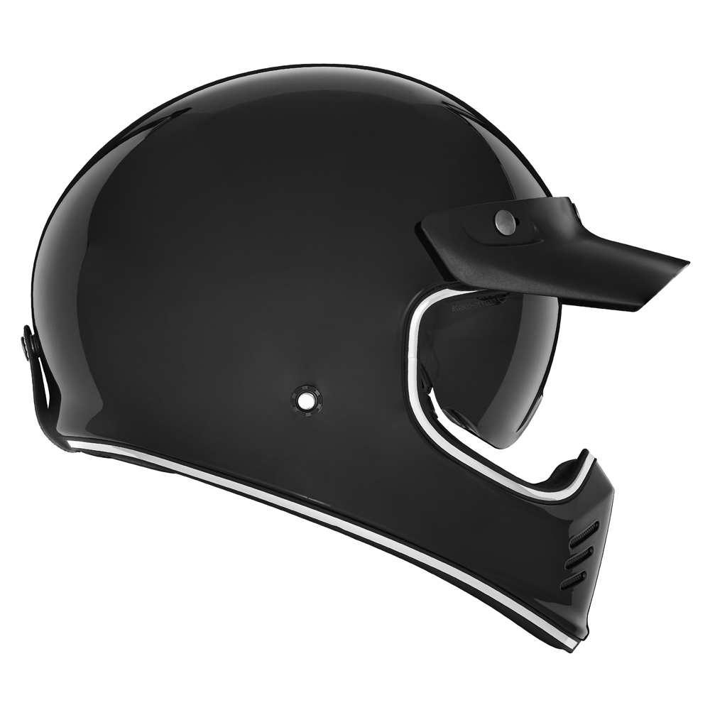 NOX motorcycle scooter cross vintage integral helmet SEVENTY gloss black