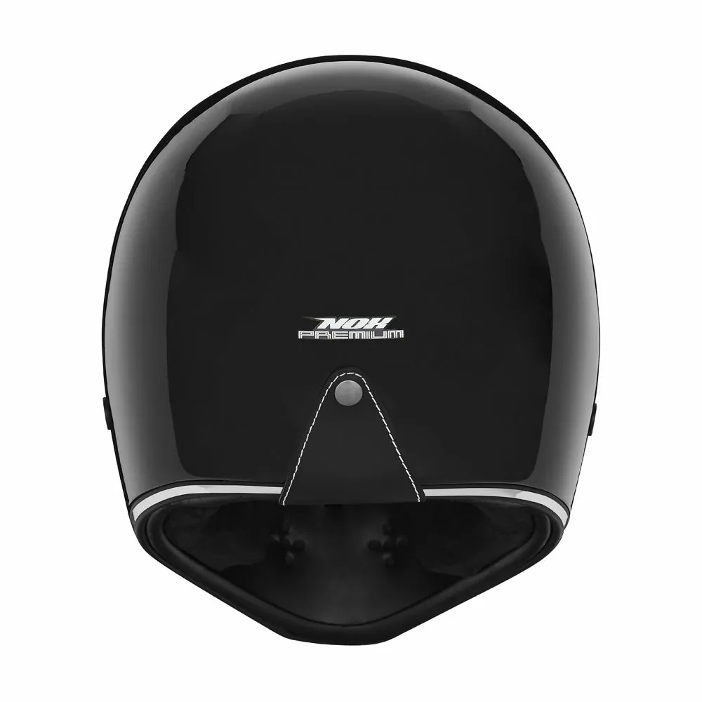 NOX casque intégral cross vintage moto scooter SEVENTY noir brillant