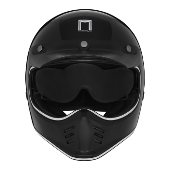 NOX motorcycle scooter cross vintage integral helmet SEVENTY gloss black