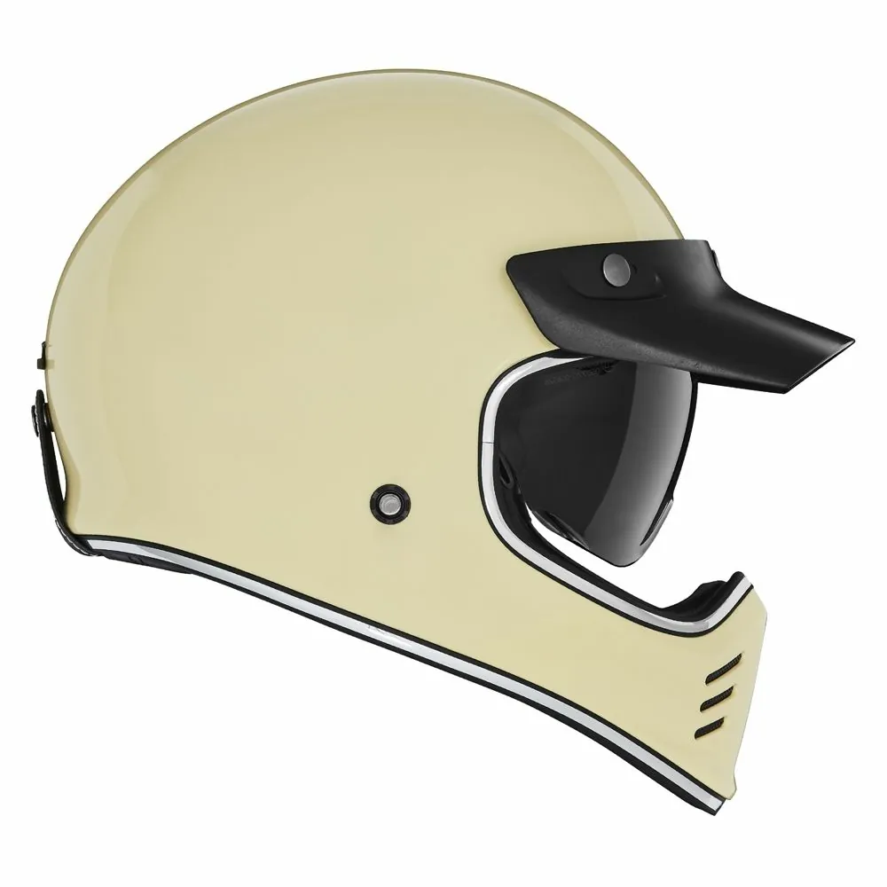 nox motorcycle scooter cross vintage integral helmet seventy ivory