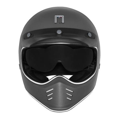 NOX motorcycle scooter cross vintage integral helmet SEVENTY matt titanium
