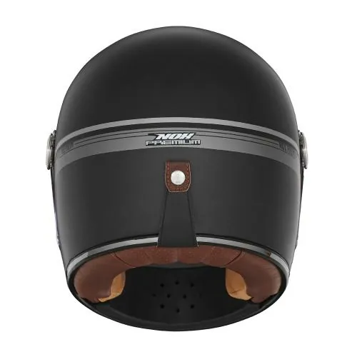 NOX motorcycle scooter vintage integral helmet REVENGE STROBE matt black / titanium