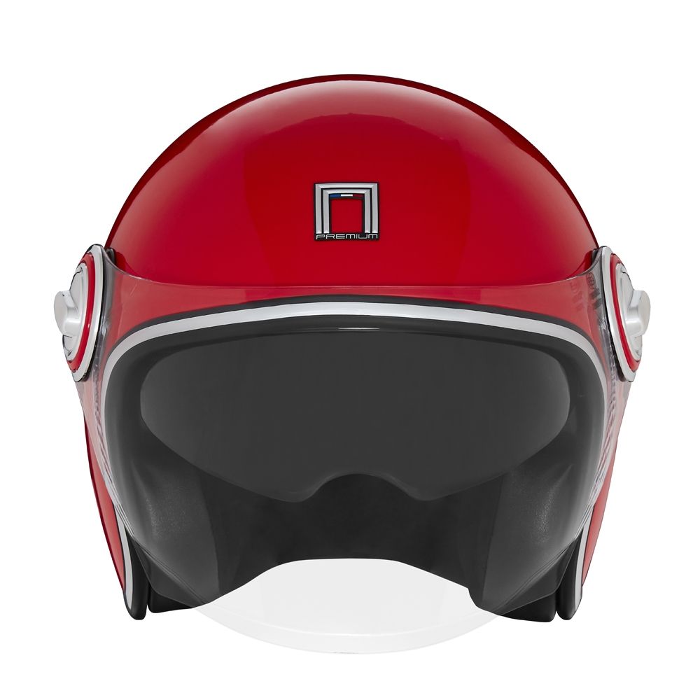 NOX casque jet vintage moto scooter HERITAGE rouge