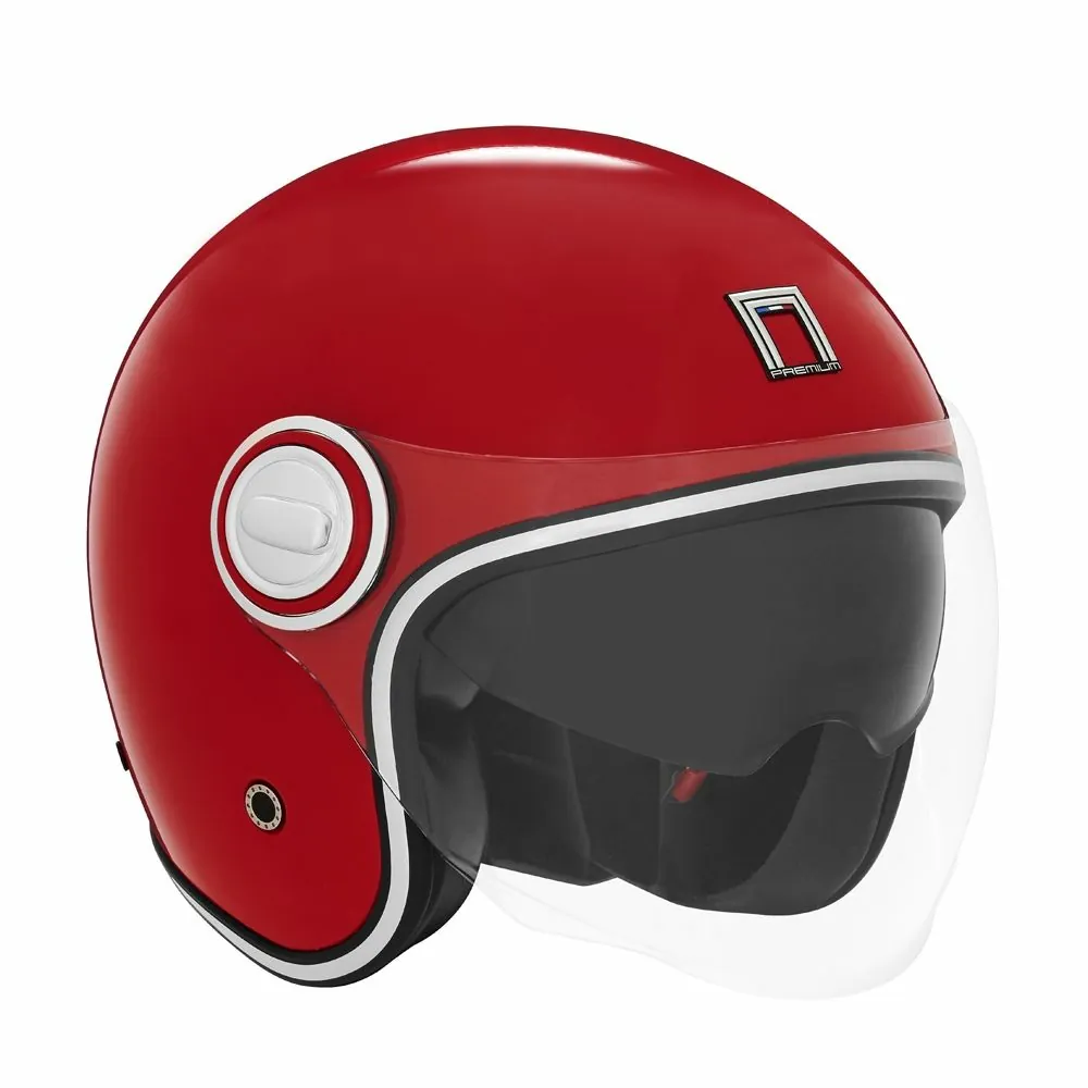 NOX casque jet vintage moto scooter HERITAGE rouge