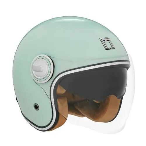 NOX casque jet vintage moto scooter HERITAGE vert d'eau