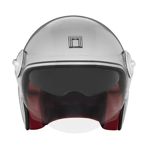 NOX casque jet vintage moto scooter HERITAGE argent