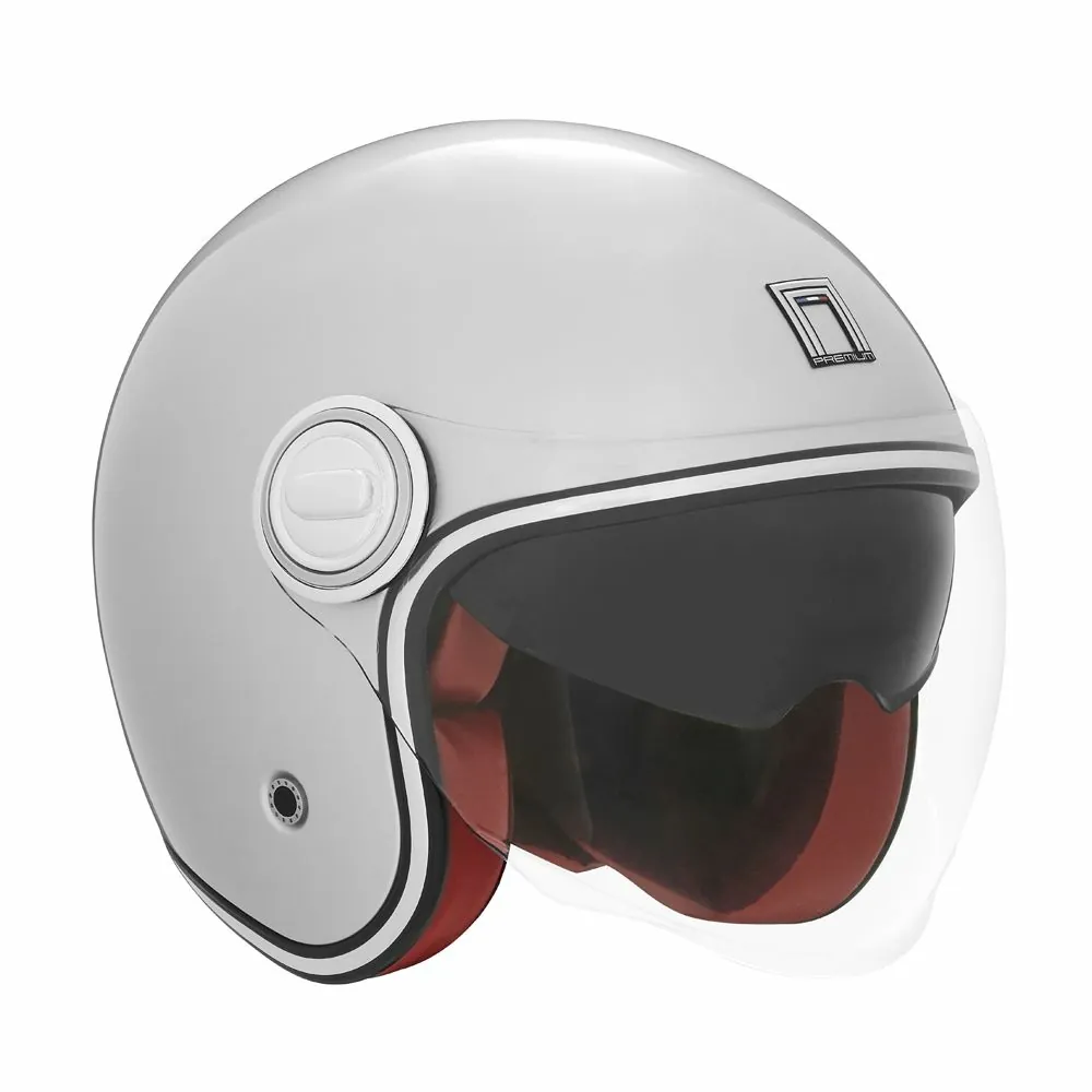 NOX casque jet vintage moto scooter HERITAGE argent