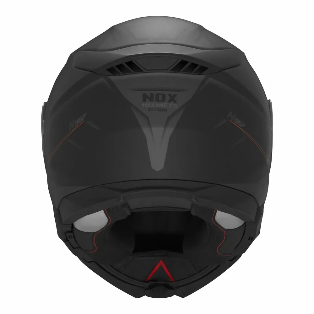 NOX modular helmet moto scooter N967 SYNCHRO matt black / red