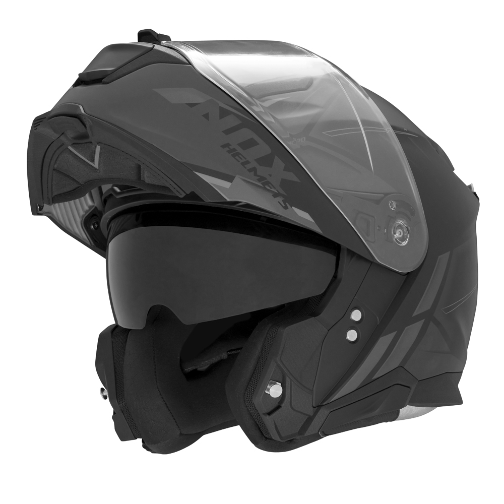 NOX casque modulable moto scooter N967 SYNCHRO noir mat  / titane