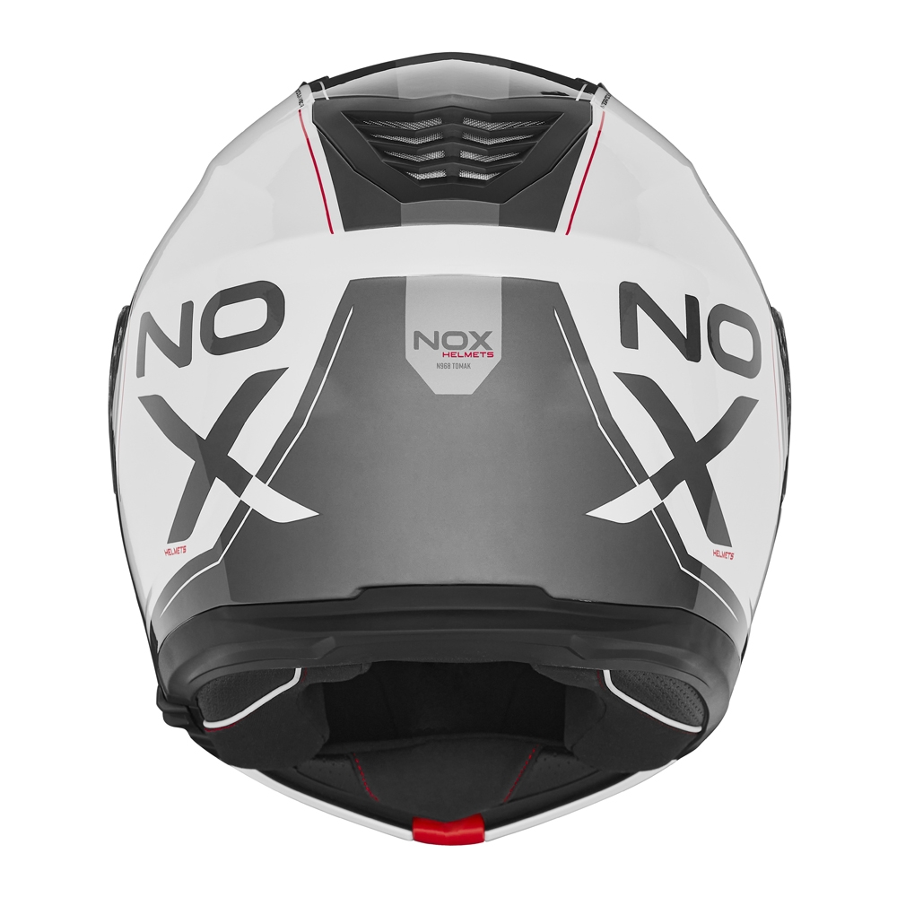 NOX casque modulable moto scooter N968 TOMAK blanc / rouge