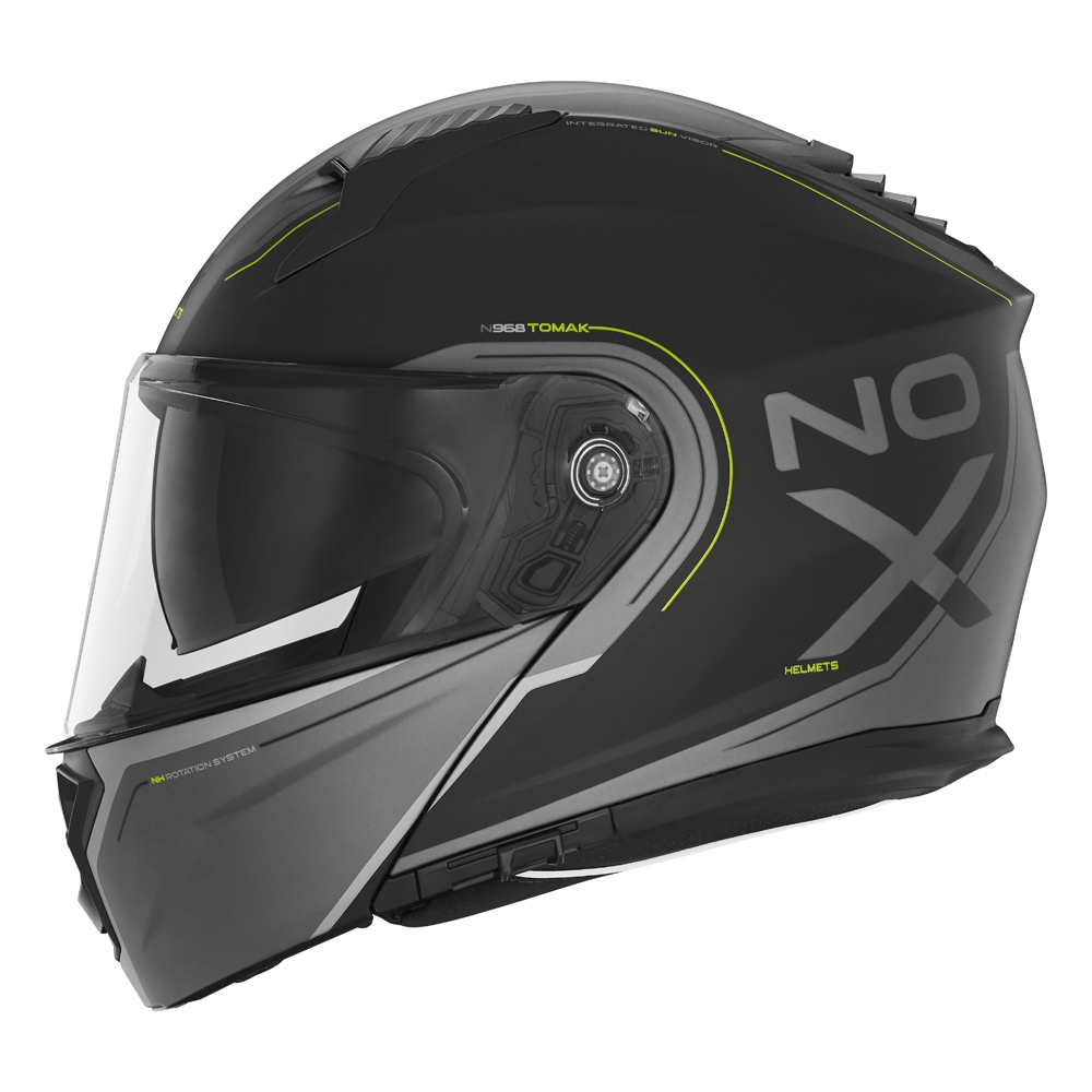 NOX casque modulable moto scooter N968 TOMAK noir mat / jaune