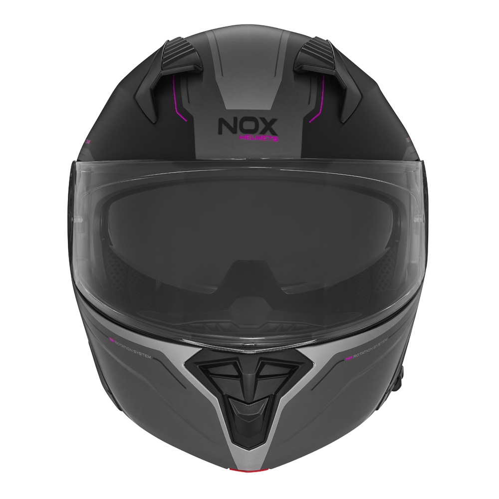 NOX modular helmet moto scooter N968 TOMAK matt black / pink