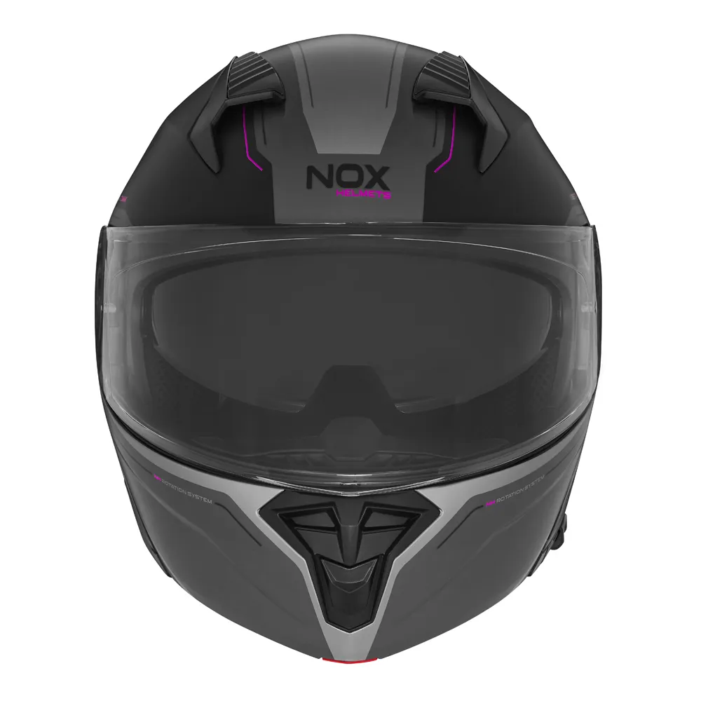 NOX modular helmet moto scooter N968 TOMAK matt black / pink
