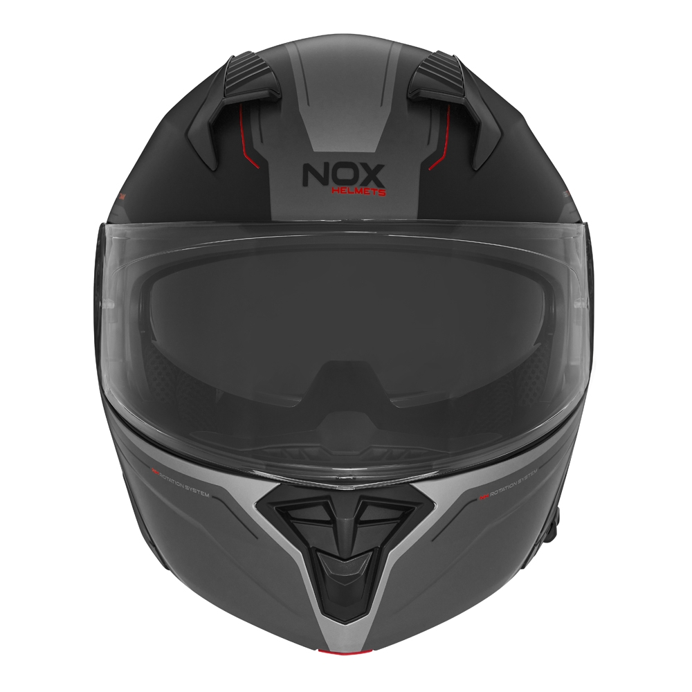 NOX modular helmet moto scooter N968 TOMAK matt black / red