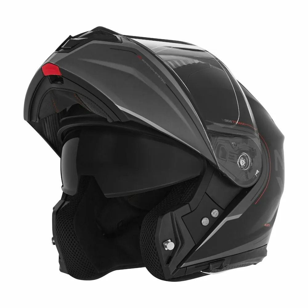 NOX casque modulable moto scooter N968 TOMAK noir mat / rouge