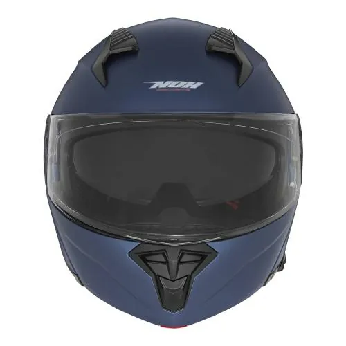 NOX casque modulable moto scooter N968 bleu mat metallisé